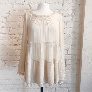 Entro | Cream Ruffle top
